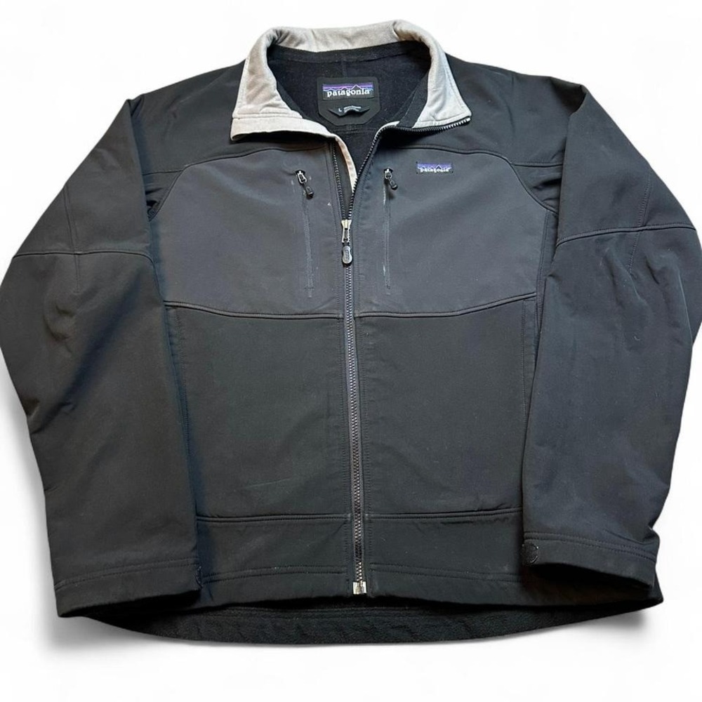 Patagonia‎ Talus Jacket Mens Large Black Full Zip Pockets Softshell